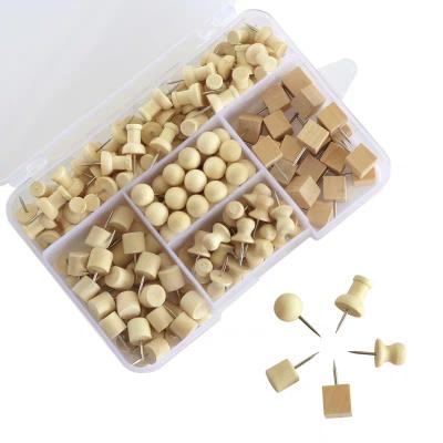 China School Home Office Head Nails Novelty Decorative Wooden Push Pins For Home Office School Supplies for sale