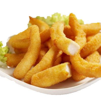 China Good Price Shandong Ocean Village Nutritious Food Hot Sale Breaded Squid Strip 10kg / Frozen Breaded Block Squid Strip for sale