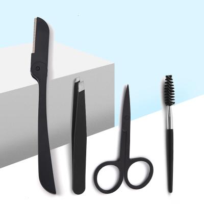 China Wholesale Personal Care Eyebrow Trimmer Set Custom Eyebrow Toolkit Tweezers Oblique Eyelash Curler for sale