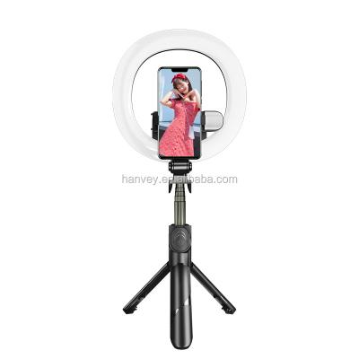 China Hanvey Flexible Portable 3 in 1 BT palo Headlight 5-Inch Tripod Stabilizer Portable Selfie Stick Wireless Tripod Selfie Stick for sale