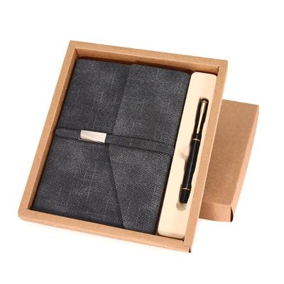 China Luxury custom made leather business gift PU notebook cheap gift factory price promotion business gift and pen office stationery set for sale