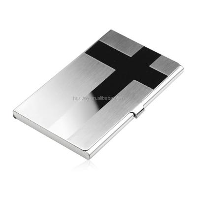 China Wholesale cheap fashion factory price stainless steel HV-CH005 metal brush and mirror credit business name card holder/cardcase for sale