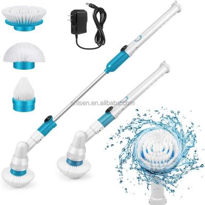 China Telescopic Floor Spinning Scrubber Power Brush Power Bathroom Cleaning Brush Handheld Electric Cordless Refilling Auto Rotation for sale