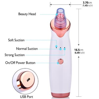 China Blackhead Multi Head Pore Remover Vacuum Blackhead Extractor Vacuum Deep Facial Cleansing Remover With 5 Replaceable Heads for sale