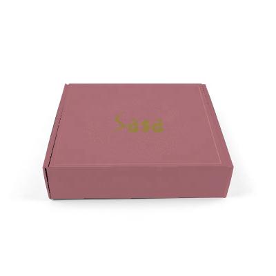 China Custom Fancy Handmade Logo Corrugated Pink Color Jewelry Shipping Listing Box for sale