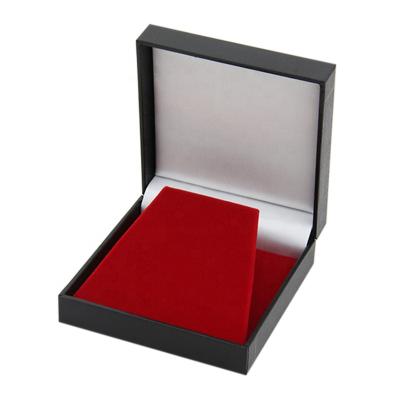 China Handmade Black Paper Medal Display Packaging Box With Red Velvet Insert for sale