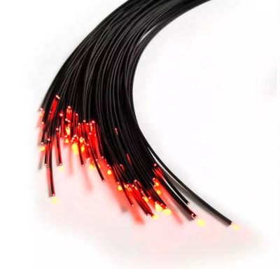 China Star ceiling decoration Plastic PMMA end glow Fiber optic lighting with black PVC PE sheath jacket for swimming pool fiber optic lighting for sale