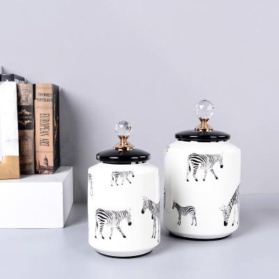 China Freshness Preservation Crystal Cover Vintage Tea Coffee Spice Cart Ceramic Storage Jars With Lid Decoration Porcelain Vase Flower Arrangement for sale