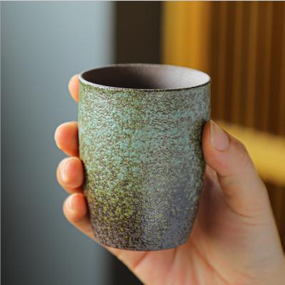 China Durable Japanese Style Rough Ceramic Mug Large Retro Pottery 150ml Espresso Mug for sale