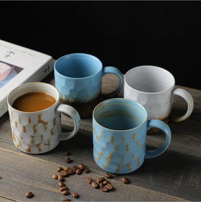 China Creative Retro Style 300ml Large Capacity Water Cup Latte Cup European Ceramic Instant Cup Viable Cup for sale