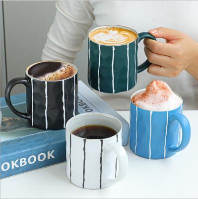 China 300ml European Viable Instant Coffee Ceramic Mug Creative Simple Latte Water Cup Mug for sale