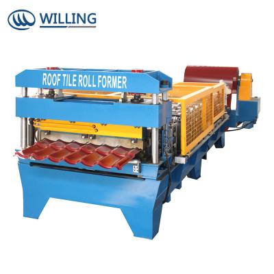 China Building Material Stores High Quality Glazed Tile Sheet Double Layer Roof Trapezoidal Press Making Machine Roll Forming Machinery for sale