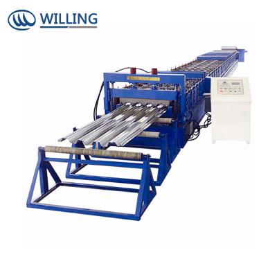 China Building material shops corrugated gi galvanized metal floor decking sheet roll forming machine for sale