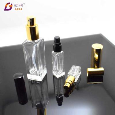 China 5ml Clear Cosmetic Glass Water Perfume Bottles 30ml Spray 50ml Unique Cosmetic Square for sale