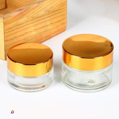 China Eco-friendly luxury eye cream jar personalize hair cream container cosmetics jar transparent glass jars for sale