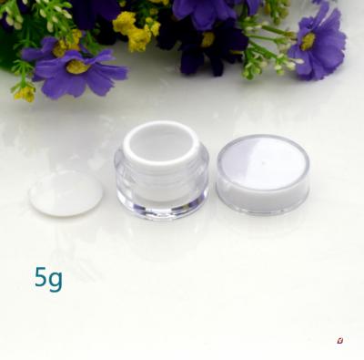 China Luxury Cosmetic 50ml Acrylic Cosmetic Jar Cosmetic Packaging 10g Acrylic Bottle Customized Silk Screen Container for sale