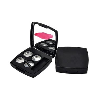 China Recyclable High Quality LA001 Black Square With Empty Mirror Eyeshadow Palette for sale