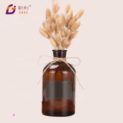 China Pastoral Wedding Flower Vase Decorative Amber Glass for sale