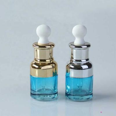 China Eco-friendly Recyclable Amber Glass Cosmetic Luxury Bottle 30ml 50ml Essential Oil Serum Dropper Bottle for sale