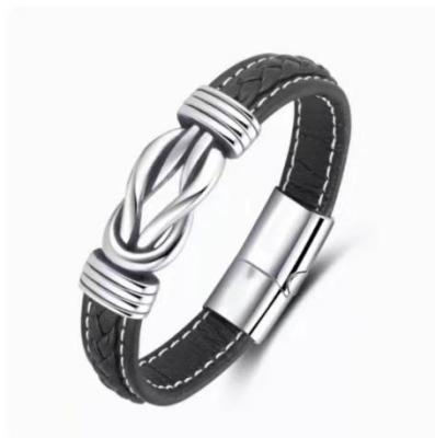 China FASHIONABLE Classic Black Leather Bracelet For Men Beaded Bracelets Multi Layer Bracelets Leather Jewelry Gifts for sale