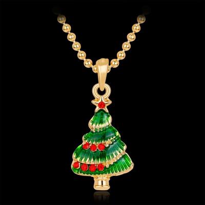 China Vintage Christmas Tree Charms Necklaces Cute Pine Pendant Necklaces For Jewelry Christmas Gifts for sale