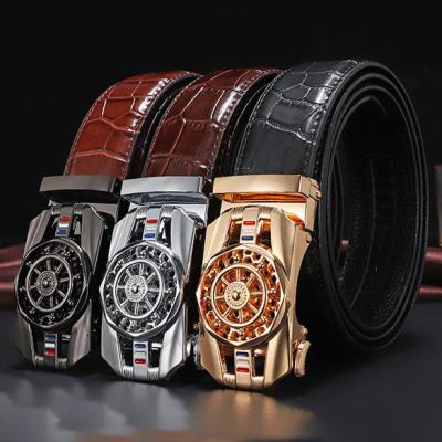 China Hot Selling 2022 Designer Genuine Cowhide Automatic Buckle Belt Luxury Genuine Leather Belts For Men for sale