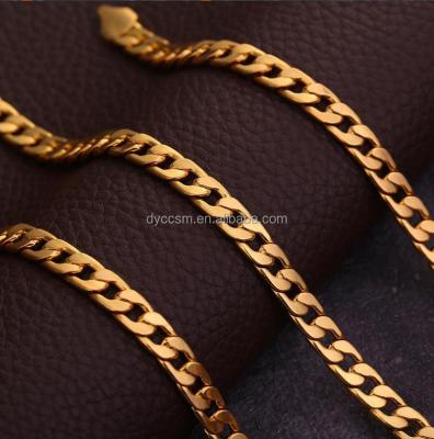 China TRENDY Cuban Link Chain Chokers Punk Stainless Steel Necklace For Men Women Vintage Black Gold Chain Figaro Necklace for sale