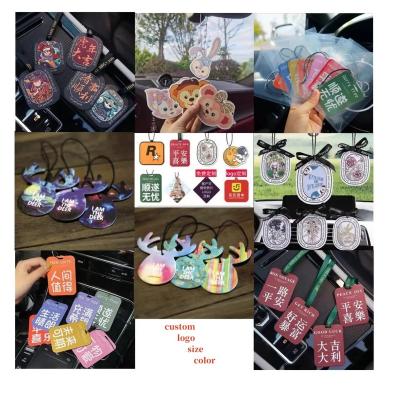 China TRENDY Car Air Freshener Perfume Hanging Paper Aromatherapy Air Cleaner Custom Logo Bedroom Card Air Freshener For Bike for sale