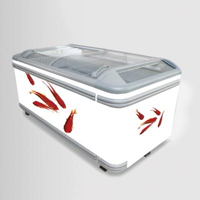 China Single-temperature 2.1m 1.8m -18degrees Commercial Supermarket Island Display Combo Freezer for sale