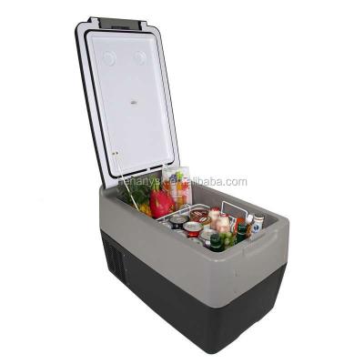 China IS-Y30 Mini Car Refrigerator 12V24V Large Capacity Compressor Refrigeration With Pull Rod 585*350*380mm for sale