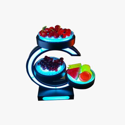 China 2022 Custom Acrylic Candle Holder Hot Sale! LED Fruit and Snacks Round Serving Tray for sale