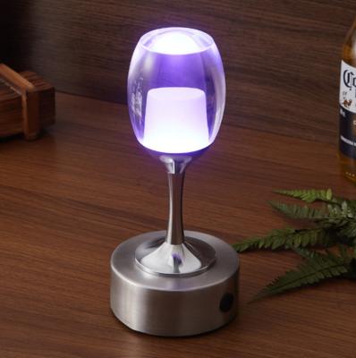 China New Contemporary Home Acrylic Rechargeable Sensor Crystal Projection Atmosphere Lamps Touch Lights USB Table Lamp For Hotel Bar Led Lighting for sale