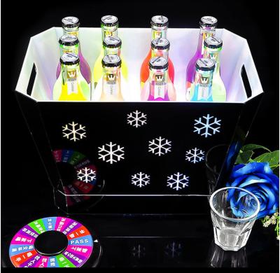 China High Quality Party Led Wine Champagne Buckets Stocked Flashing Acrylic Ice Bucket for sale