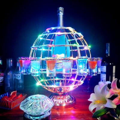 China Custom Acrylic LED Candle Holder Cup Holder Plastic Rechargeable Colorful Illuminated Instant Cup Holder Cup Display Stand For KTV Bar for sale