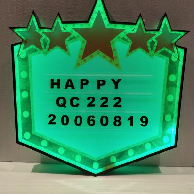 China Custom Acrylic Vendor Nightclub Candle Holder Acrylic Marquee Led Letter Message Board Bottle Presenter for sale