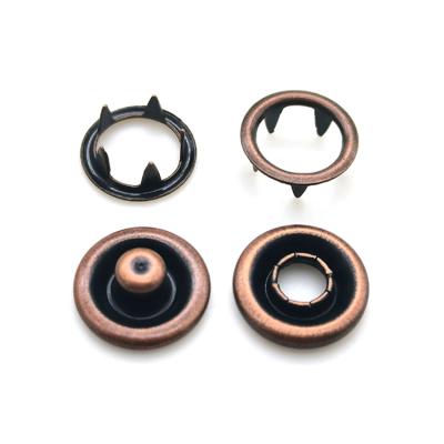 China Viable Hot Selling Environmental 4 Pieces Alloy Metal Snap Button Brass Fork Snap Fastener for sale