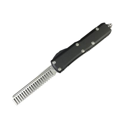 China Size Quality CNC Aluminum Handle OTF Knife Retractable Comb Stocked for sale