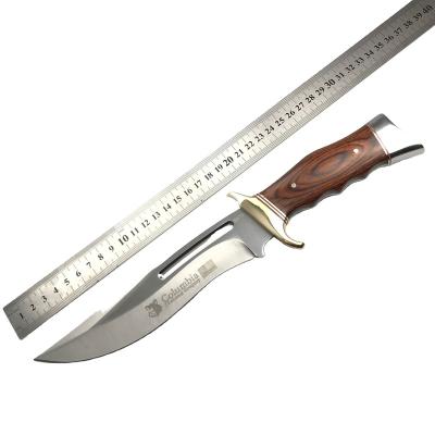 China Fixed Knife Survival Colombia Non-variable Wooden Knives Handle Blade Camping Tactical Hunting Knife for sale