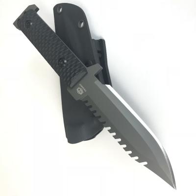 China Tactical Knife 440 Blade Steel G10 Handle Titanium Tactical Fixed Blade Small Rambo Knife With Kydex Sheath for sale