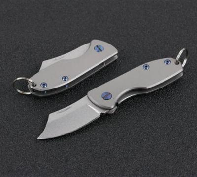 China Mini Knife D2 Titanium Stainless Steel Blade Handle Stonewash Finish Pocket Folding Mini Knife for sale