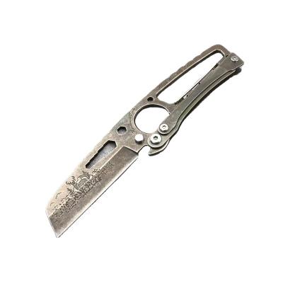 China Multi Functional Knife All Steel Stonewash Fixed Blade Knives Multi Knife Camping Multifunctional Tool With Mountaineering Buckle for sale