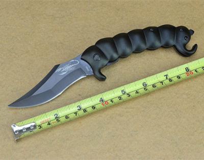 China Camping Knife 440 Stainless Steel Blade Metal Handle Finish Scorpion Shape Folding Blade Knife Titanium Pocket Knife for sale