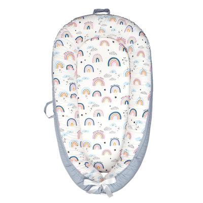 China Newborn Bathroom Baby Nest With And Handle Removable Cradle Printed Bed Cushion Pillow Bed Washable for sale