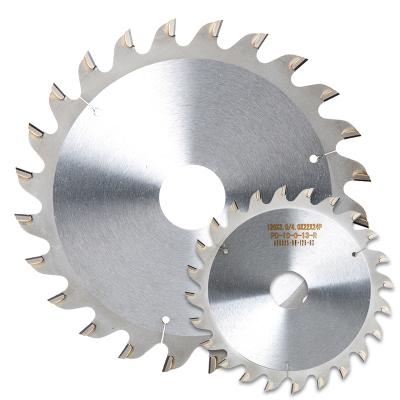 China 75Cr1 sliding table saw with blade carbide firewood scoring circular saw blade used for cutting chipboard HDF for sale