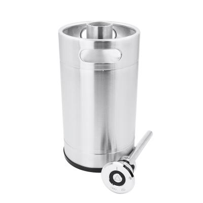 China New Eco-friendly Flat Bottom Stainless Steel Coffee Soda Keg 5l Nitro Empty Beer Kegs for sale