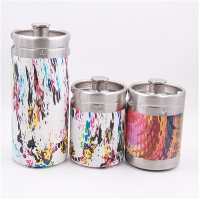 China 64oz Mini Beer Stainless Steel Draft Or Chill Shaker Keg For Craft Beer Customized Logo Printing for sale