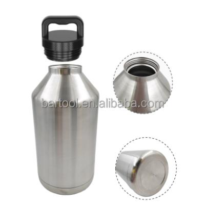 China 128oz Beverage Vacuum Insulated Stainless Steel Keg Shaker With Cap for sale