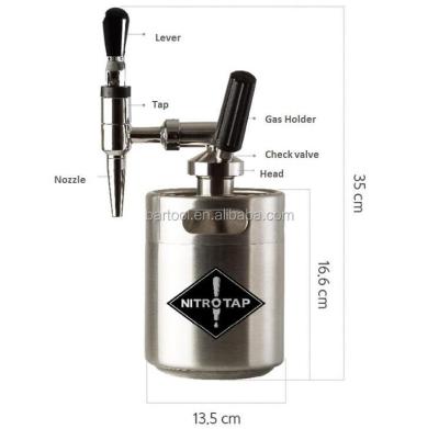 China Easy To Use And Eco - Friendly 2L Stainless Steel Keg Set For Nitro Cold Brew Coffee Brewer for sale