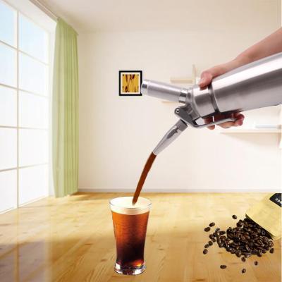 China Sustainable Cream Faucet Nitro Cold Brew Coffee Stainless Steel Bottle for sale