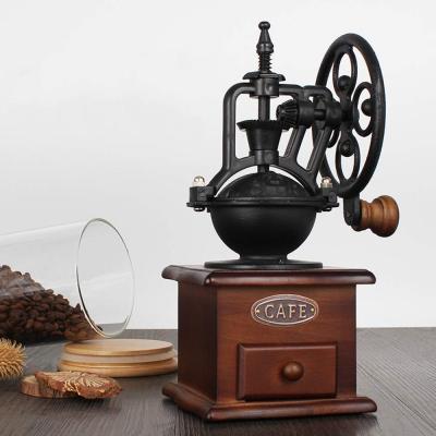 China Amazon Hot Selling Eco-friendly DIY Manual Hand Crank Coffee Bean Cast Iron Antique Coffee Grinder for sale